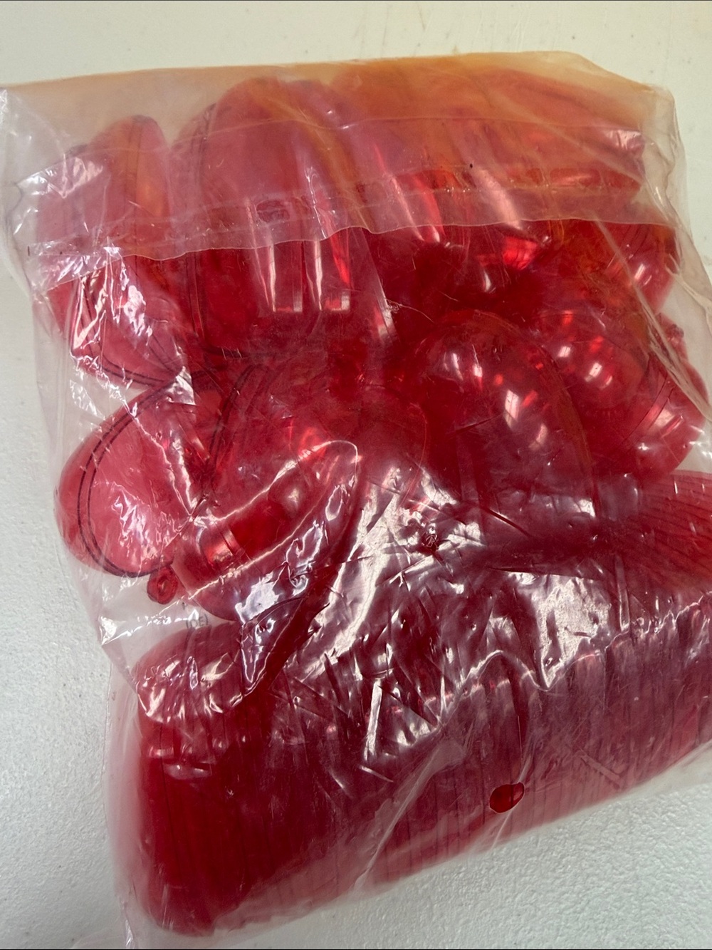 Bulk Package of Red Plastic Hearts fillable and reusable large hearts bday vday
